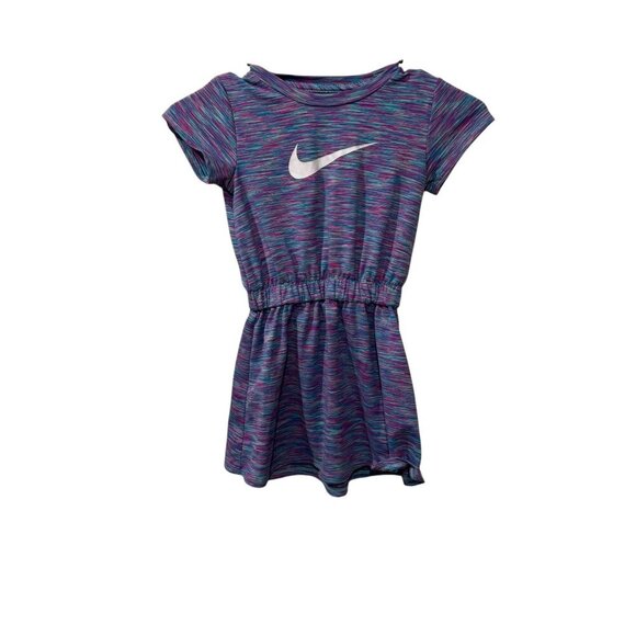 Nike Girls Multicolor Striped Athletic Dress With Elastic Waistband 4T - Picture 1 of 4